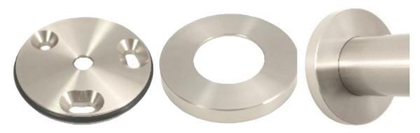 Anschraubplatten Edelstahl mit Abdeckung